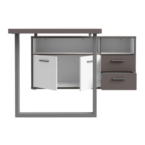 Biurko 160x75 cm z komodą Biały /Grafit